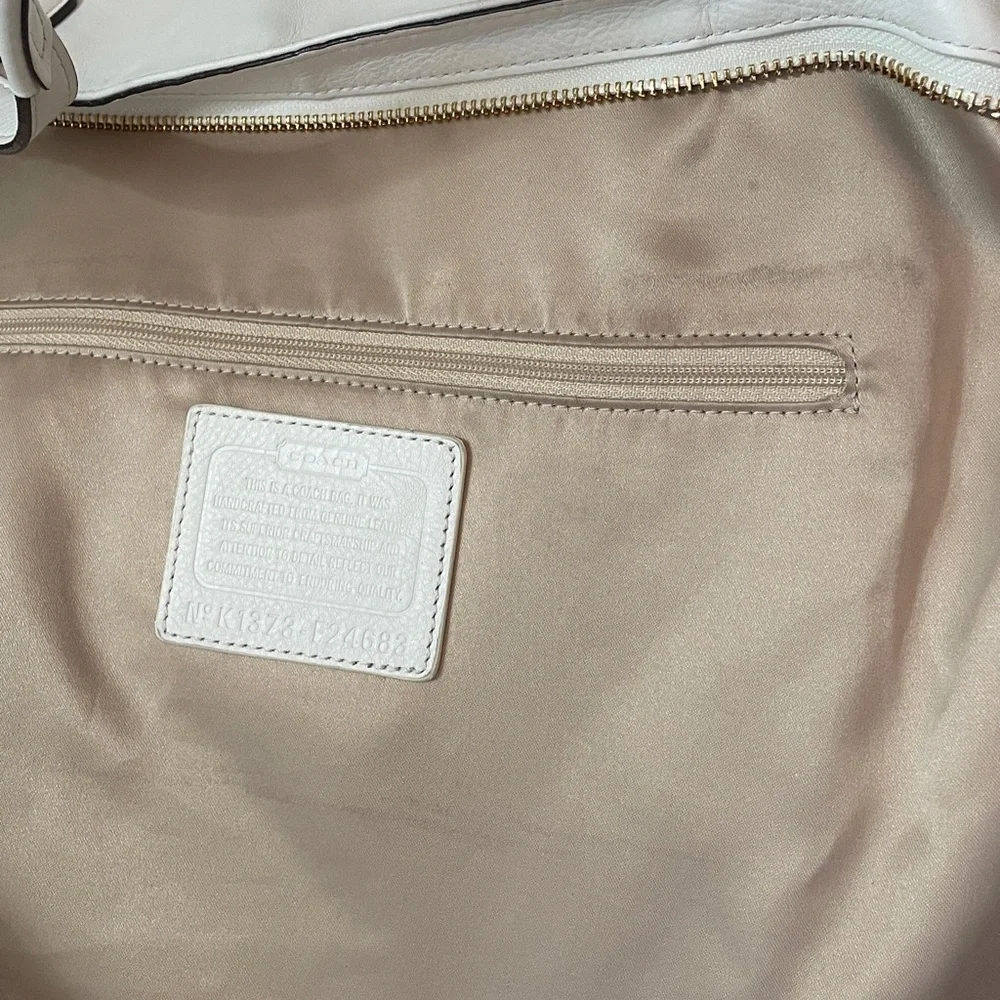 Coach Campbell Leather Izzy Fashion Satchel in Ivory/Brass
